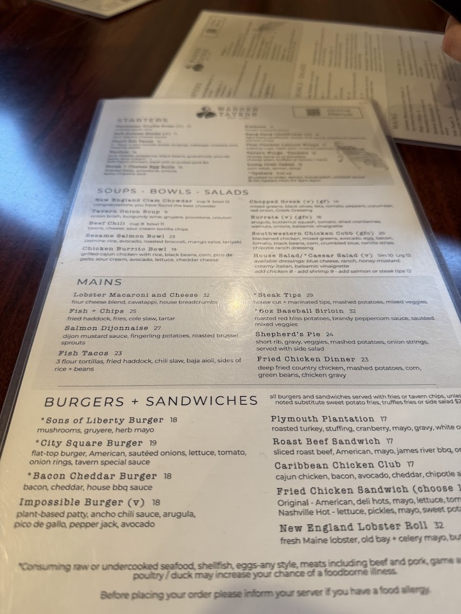 Warren Tavern Menu - Image 3