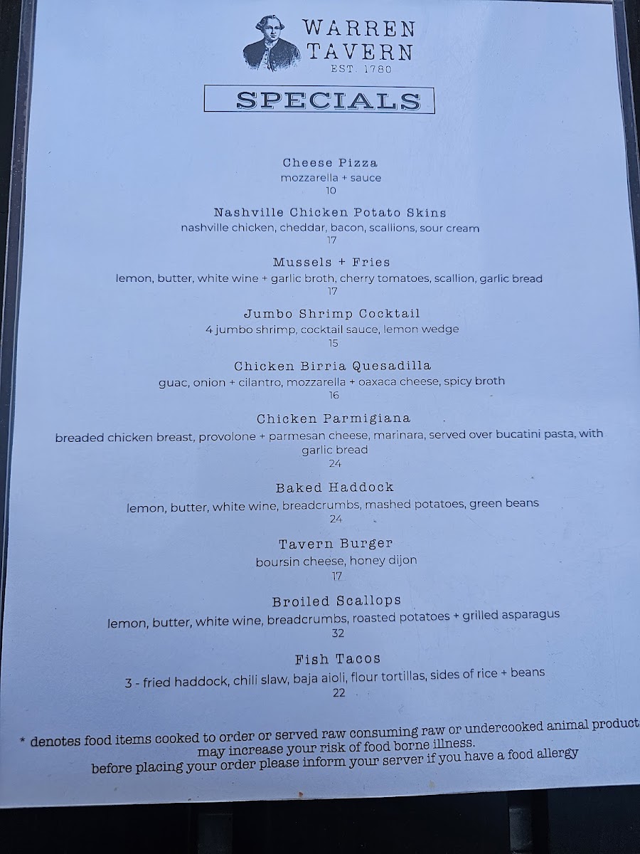 Warren Tavern Menu - Image 5