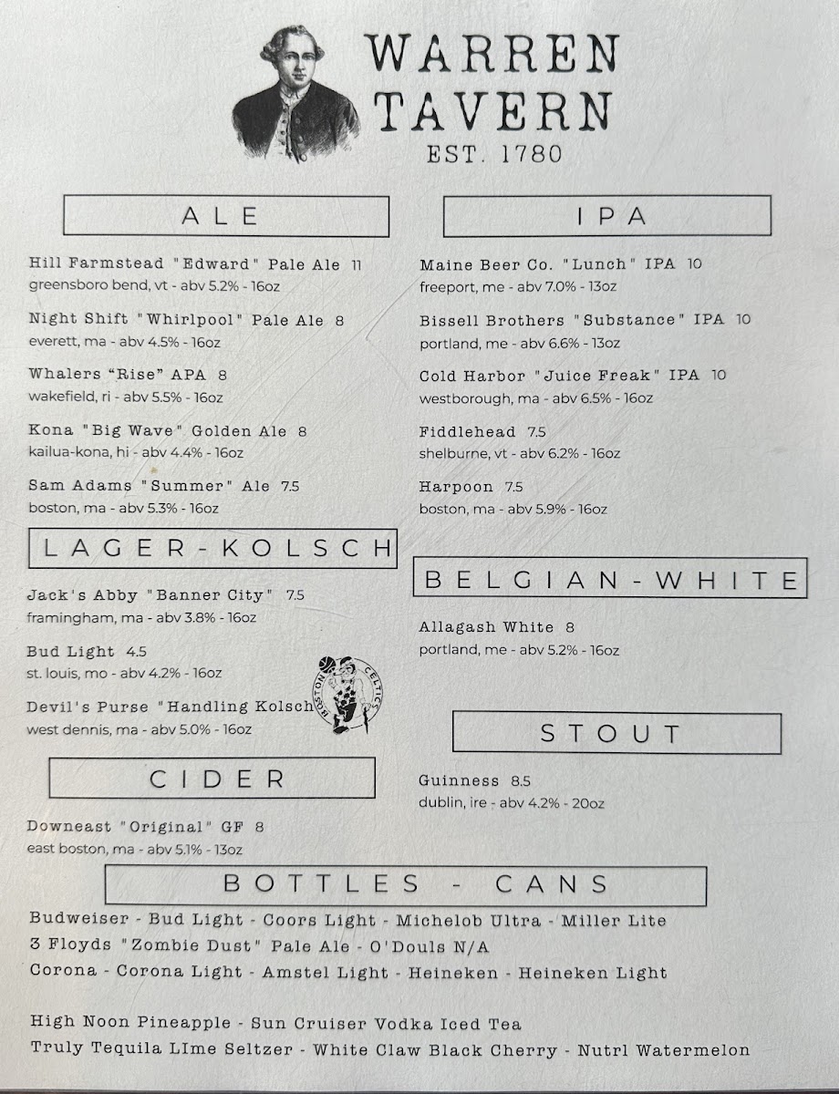 Warren Tavern Menu - Image 6
